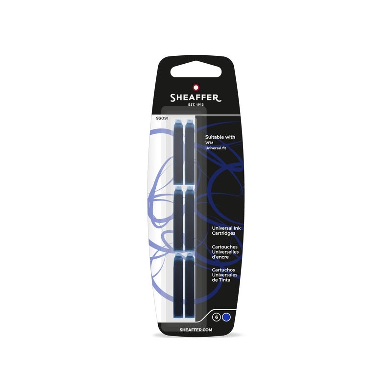 Sheaffer Skrip Fountain Pen Universal Ink Cartridge - Blue VFM (6pk euro fit) - Image 1
